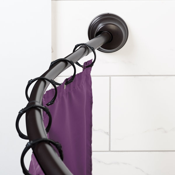 Zenna Home 40" Adjustable Dual Mount Curved Stall Shower Curtain Rod